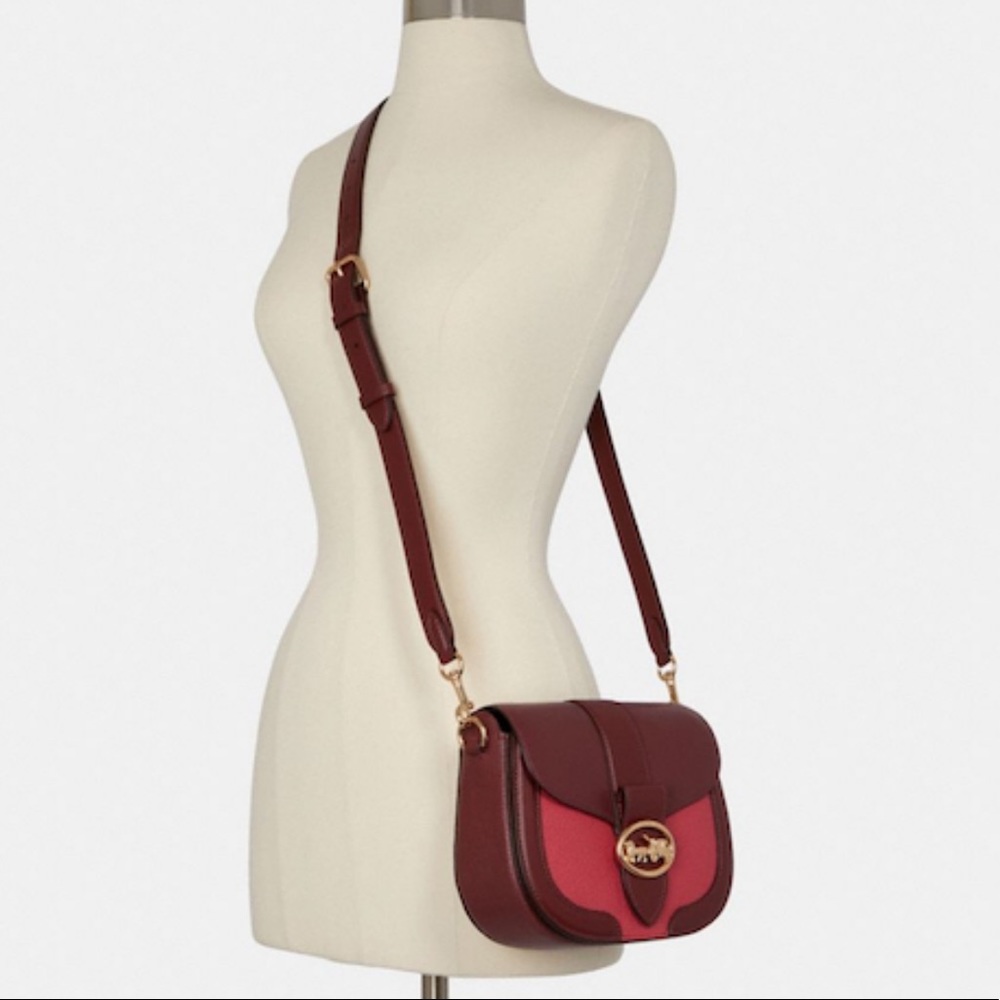 Coach Georgie Saddle Bag In Colorblock - Picture 3 of 8